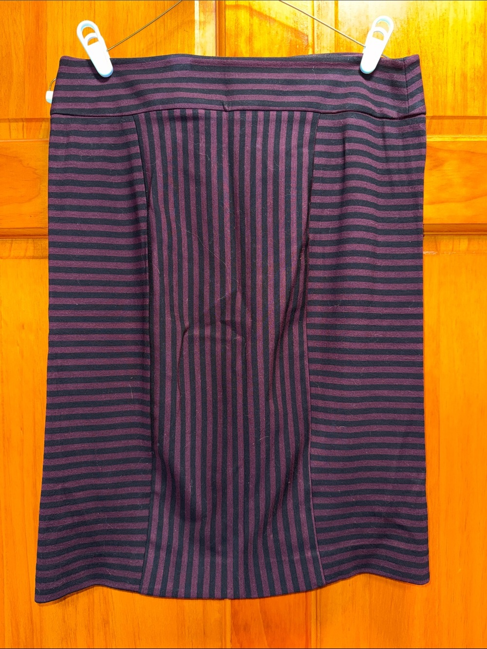 LOFT Purple and Black Striped Pencil Skirt
